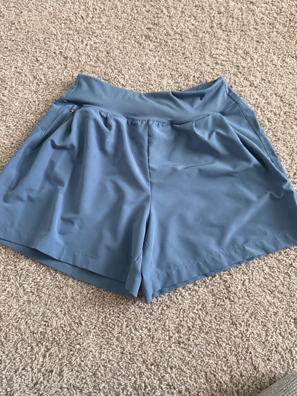 90 Degree By Reflex Steel Blue Athletic Pull-On Shorts